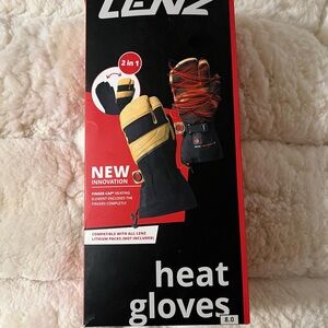 Lenz Heat Gloves Black and Yellow (Lobster Style, Unisex, Size 8)